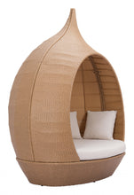 Teardrop Shaped Beige and Natural Daybed