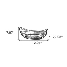 Black Metal Boat Shaped Basket