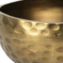 Antiqued Gold Hammered Artisan Low Bowl