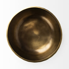 Antiqued Gold Hammered Artisan Low Bowl