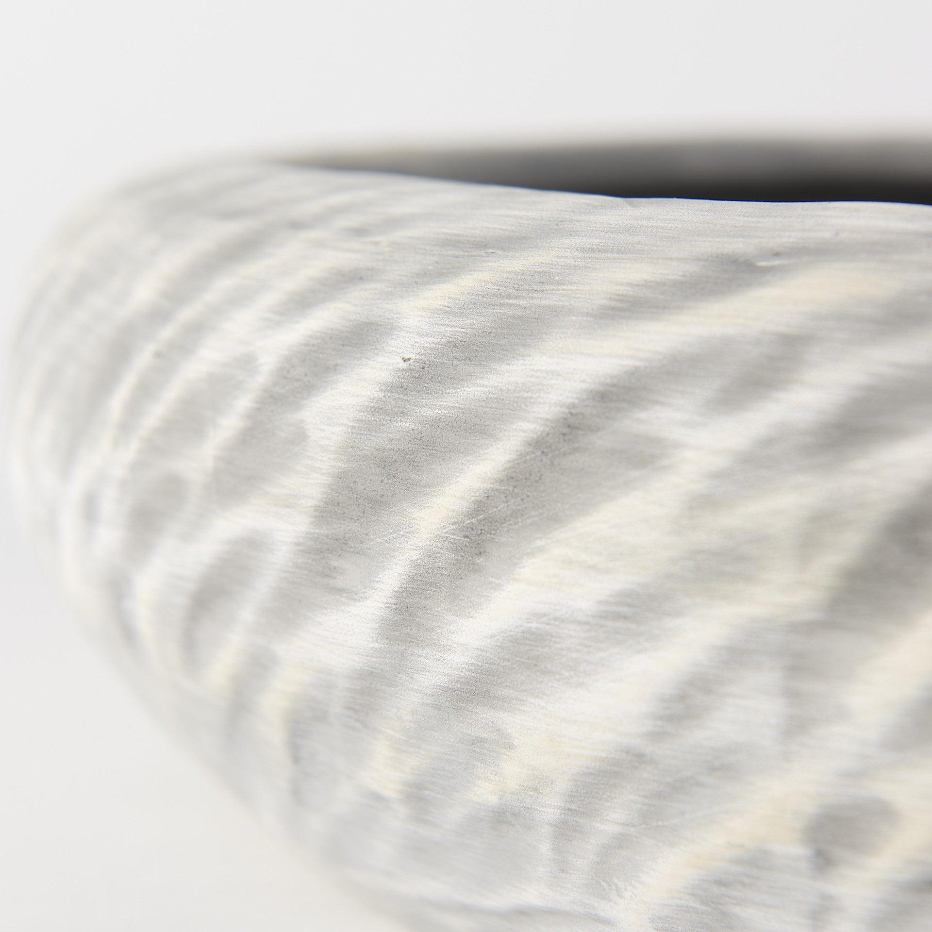 Light Gray Rippled Ceramic Bowl