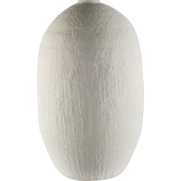 Narrow White Textured Ceramic Vase