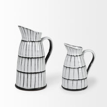 White And Black Artisan Glaze Ceramic Pitcher 10