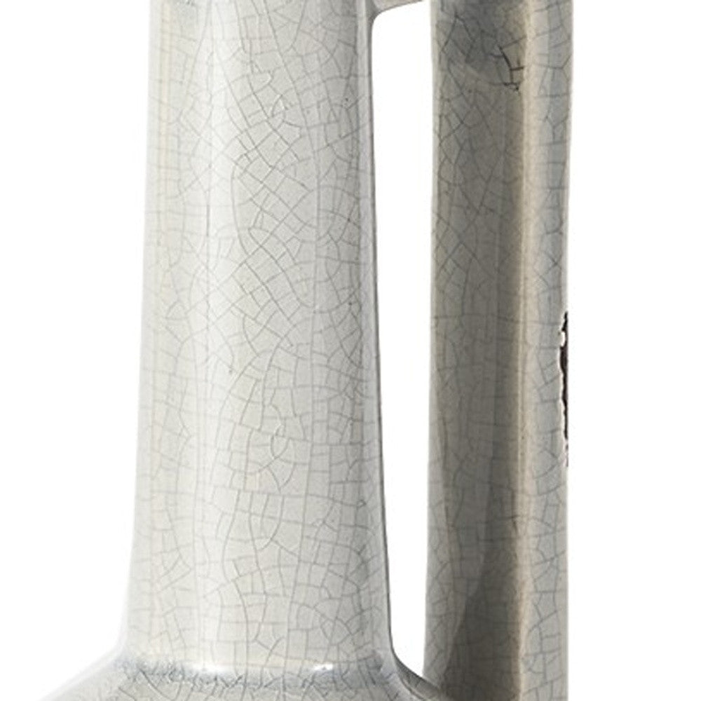 Petite White And Gray Jug Vase
