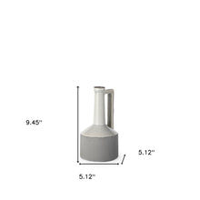 Petite White And Gray Jug Vase