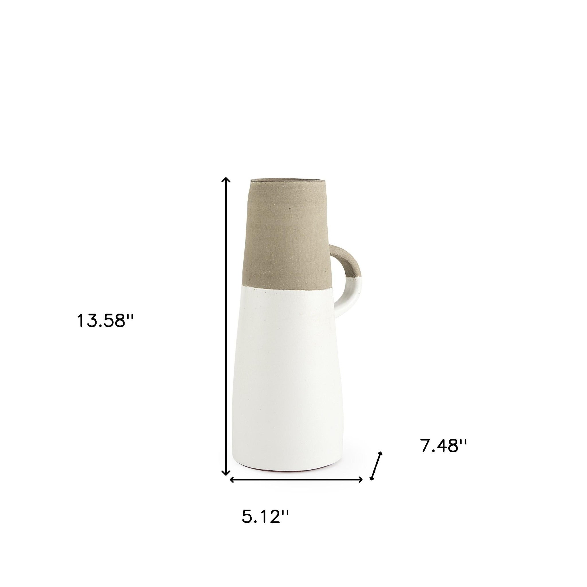 Rustic Organic White And Natural Decorative Jug 14"