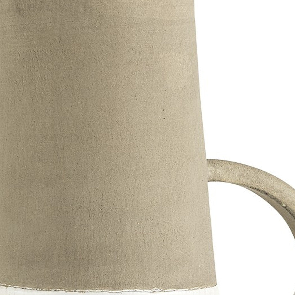 Rustic Organic White And Natural Decorative Jug 16"