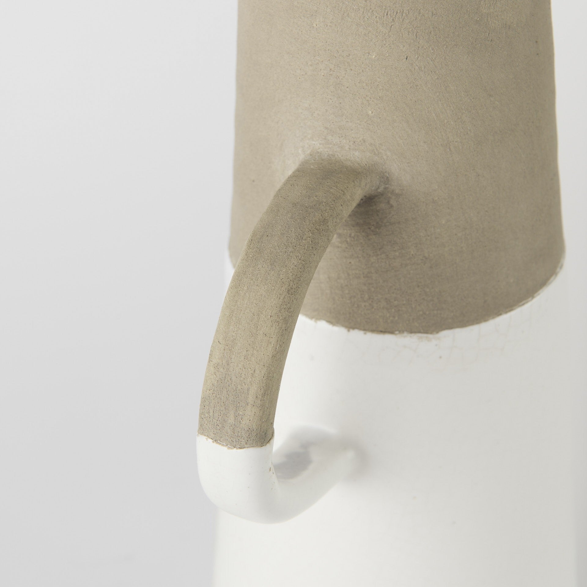 Rustic Organic White And Natural Decorative Jug 16"