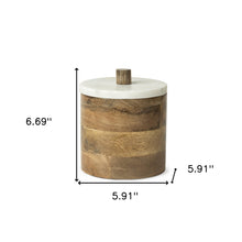 Petite Brown Wooden Round Storage Box