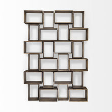 Set Of Two Rustic Dark Brown Cube Box Shelves