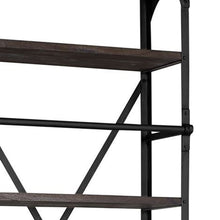 Black Metal Shelving Unit With Dark Brown Storage