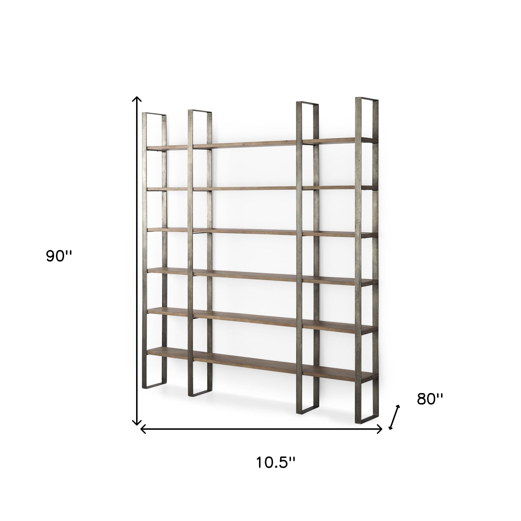 Silver Iron Framed Wooden Shelving Unit