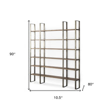 Silver Iron Framed Wooden Shelving Unit