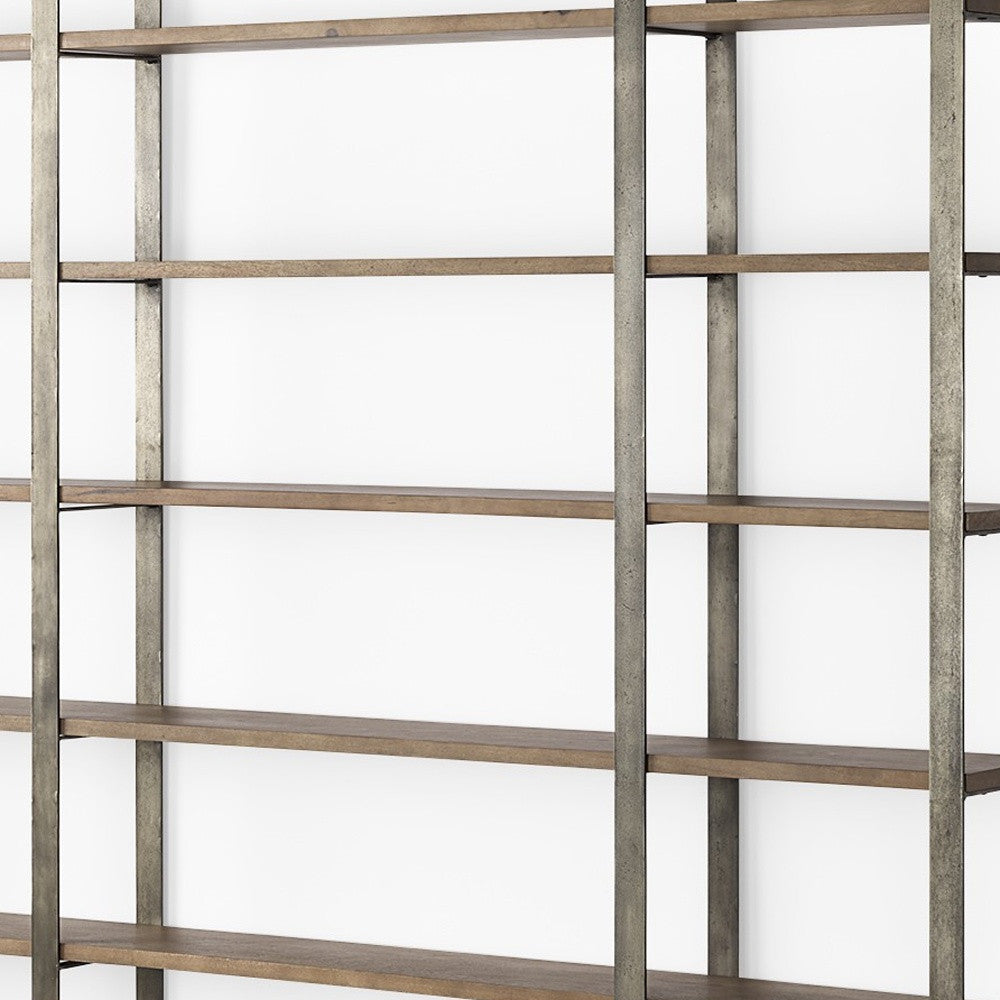 Silver Iron Framed Wooden Shelving Unit