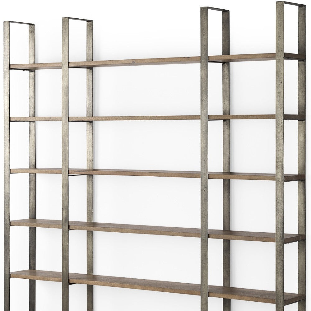 Silver Iron Framed Wooden Shelving Unit