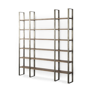Silver Iron Framed Wooden Shelving Unit