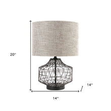 Gray Metal Basket Design Table Or Desk Lamp