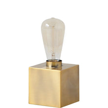 Gold Square Exposed Bulb Table Or Desk Lamp