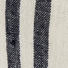 Beige And Central Blue Stripes Square Accent Pillow Cover