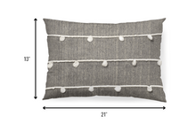 Dark Blue And Beige Lumbar Accent Pillow Cover