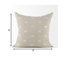 Canvas Beige And White Square Accent Pillow Cover