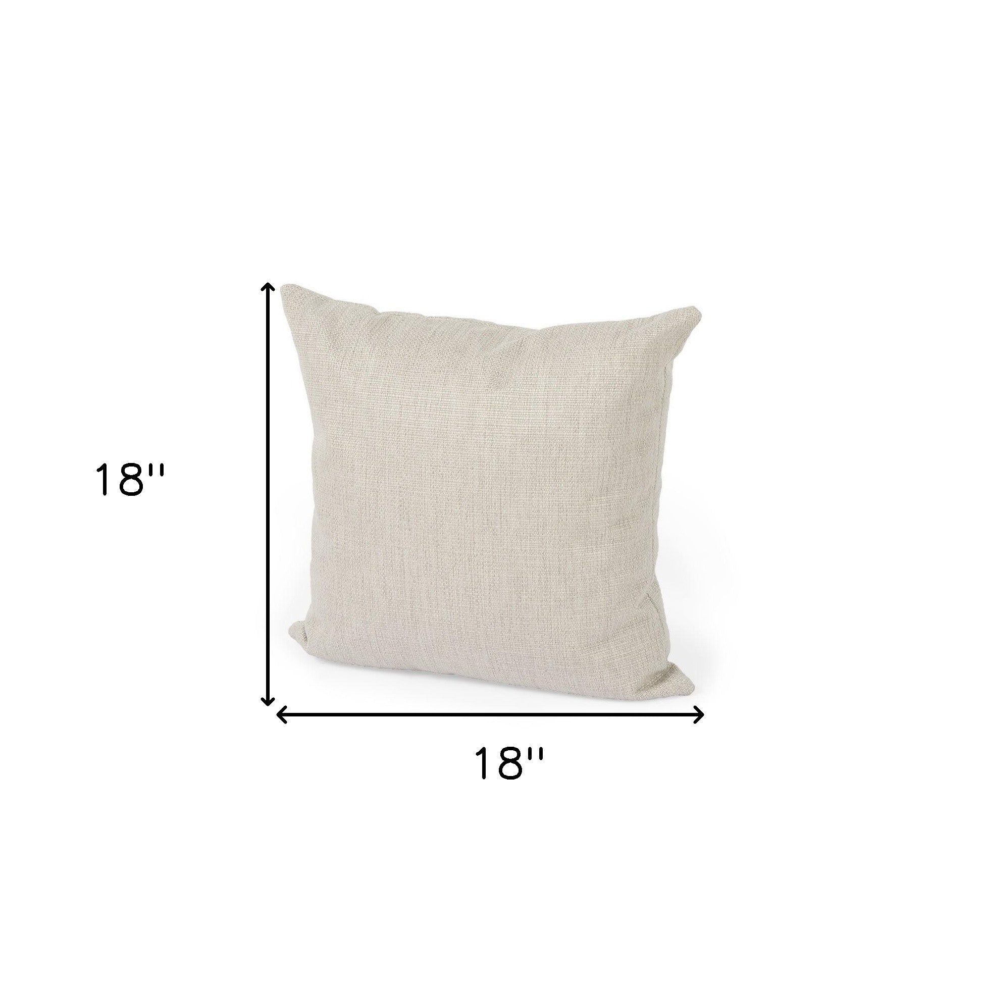 Acento de tejido de cesta de arena neutra Cojín