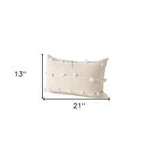 奶油色帆布雲朵腰枕套