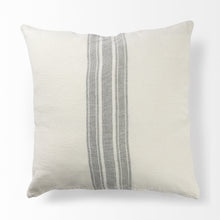 Off White Pillow Cover With  Ash Gray  Stripes