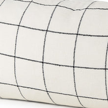 White And Black Grid Lumbar Accent Pillow Cover