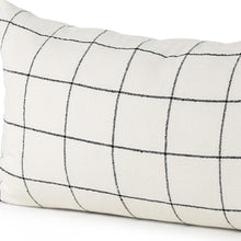 White And Black Grid Lumbar Accent Pillow Cover