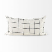 White And Black Grid Lumbar Accent Pillow Cover