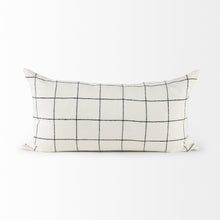 White And Black Grid Lumbar Accent Pillow Cover