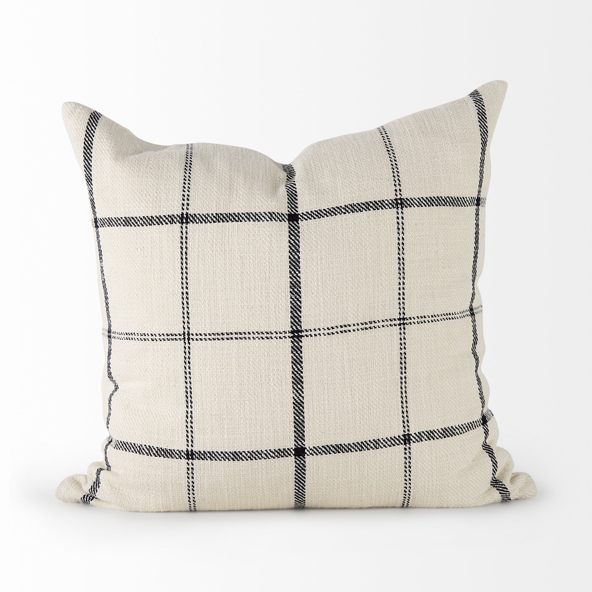 Black And Beige Plaid Square Accent Cover
