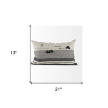 Light Gray Detailed Lumbar Throw Pillow Cover