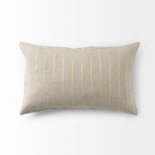 Beige And Gold Striped Lumbar Pillow Cover