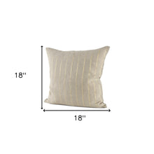 米色和金色條紋枕套