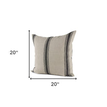 Beige And Black Striped Pillow Cover