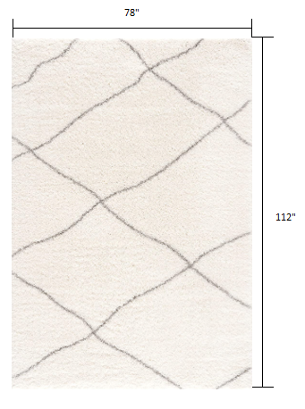 5’ X 8’ Ivory Modern Uneven Lattice Area Rug