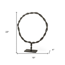 Black Metal Braided Sculpture