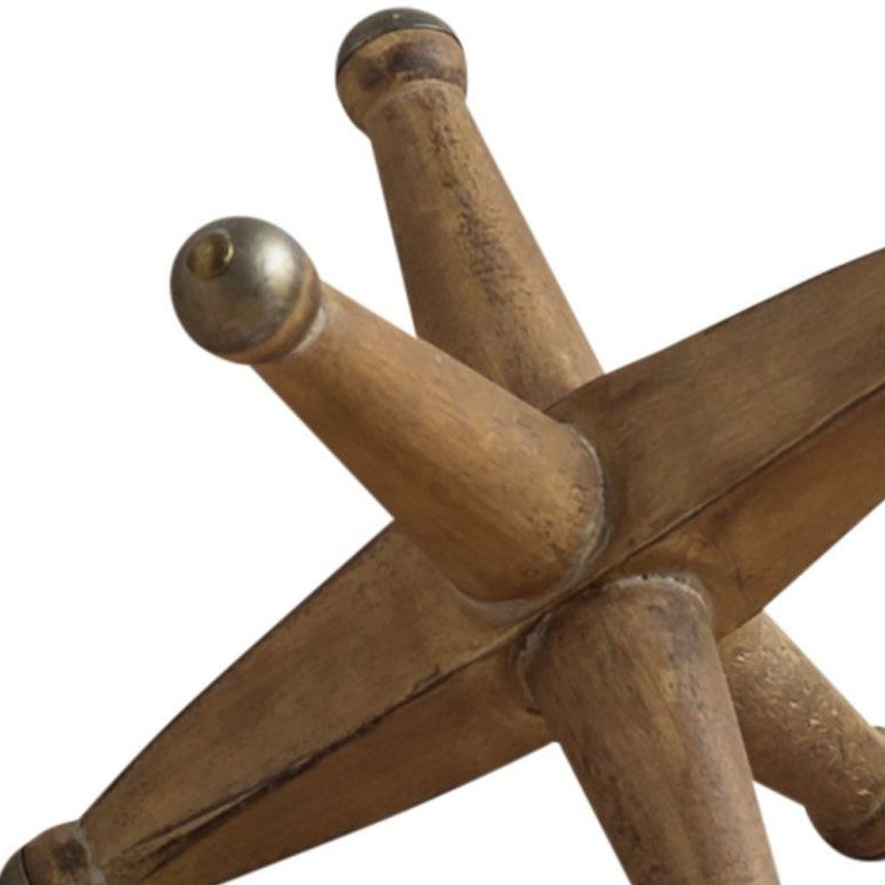 Dark Brown Wooden Jack Sculpture