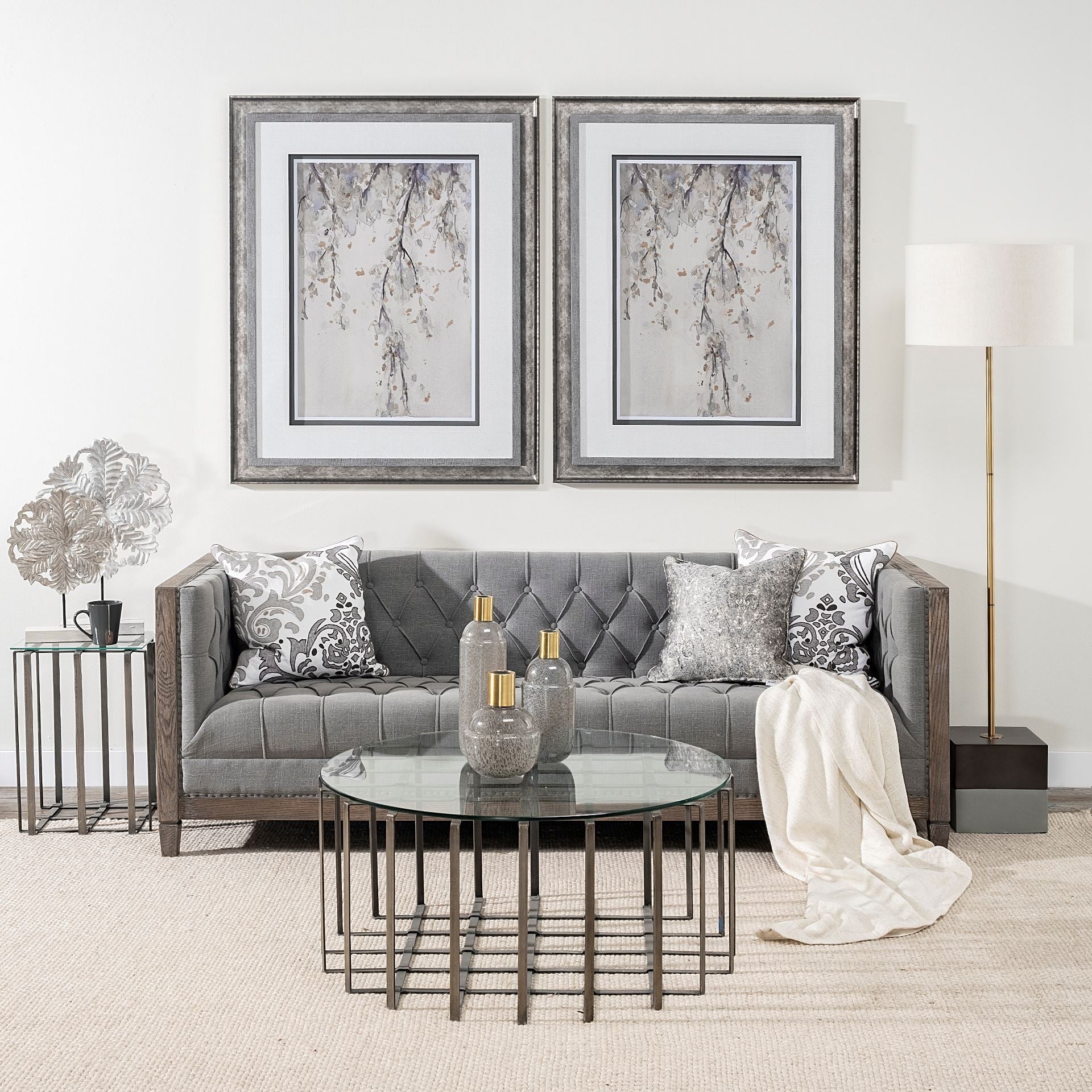 Wood And Metal Floral Decor Piece