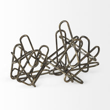 Brushed Gold And Black Abstract Paperclip Sculpture