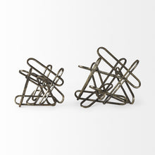 Brushed Gold And Black Abstract Paperclip Sculpture