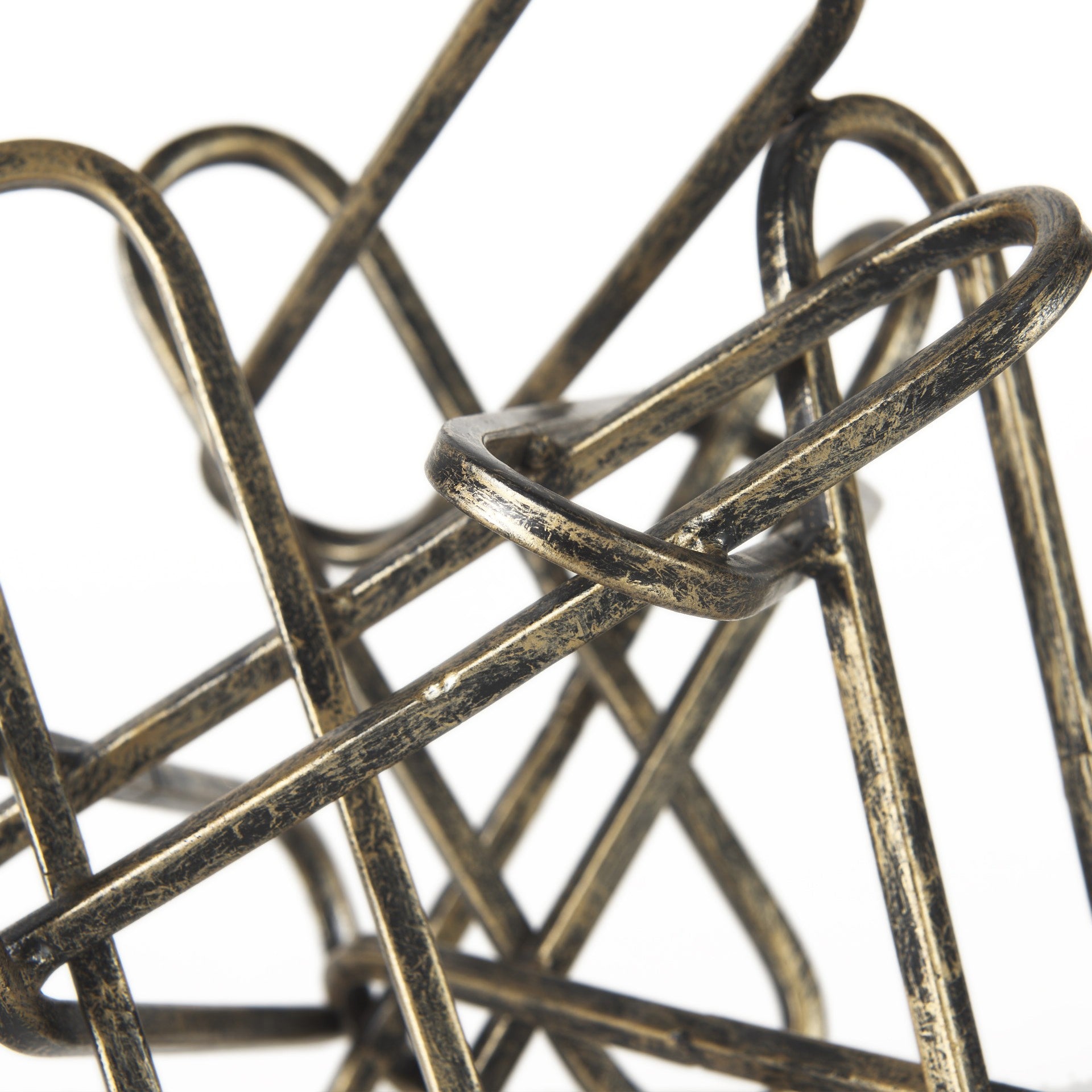 Brushed Gold And Black Abstract Paperclip Sculpture