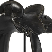 Black Western Horse Saddle Sculpture