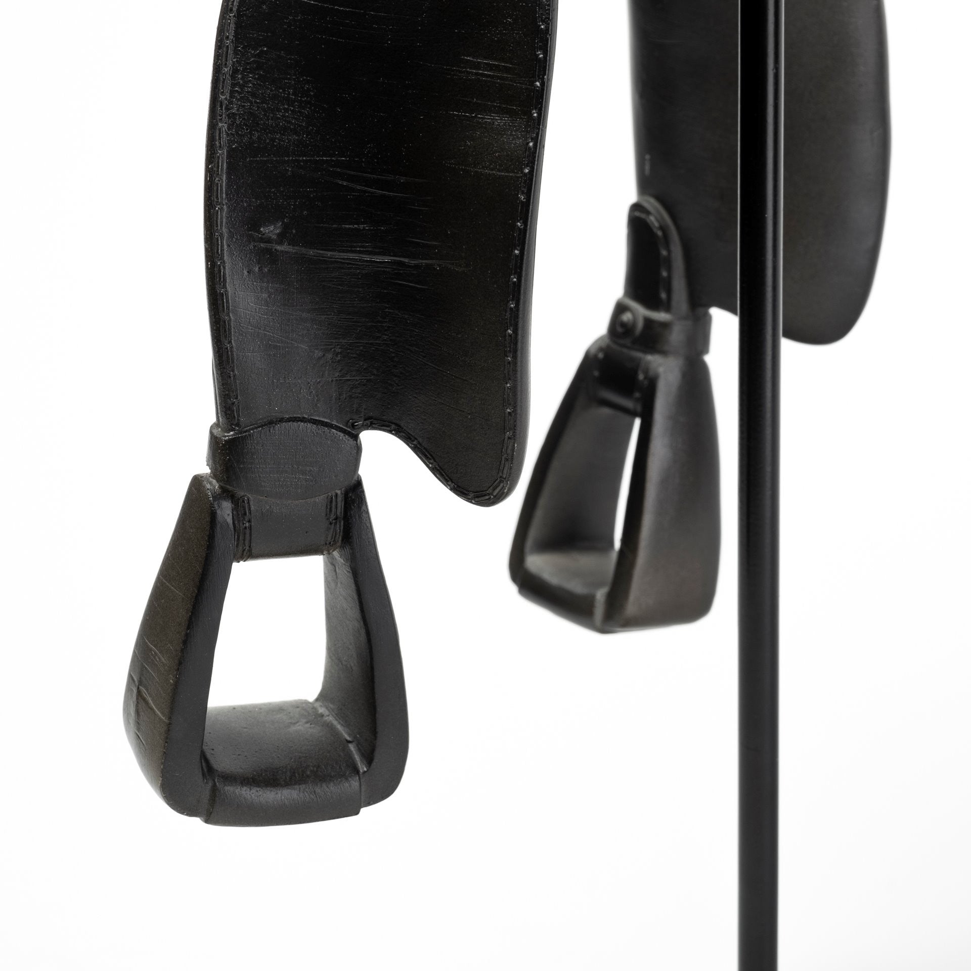 Black Western Horse Saddle Sculpture