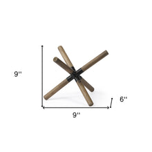 Wood And Metal Jack Shaped Decor Piece