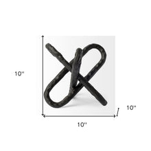 Black Textured Metal Chain Link Sculpture