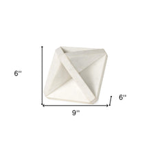 White Marble Geometric Square Sculpture