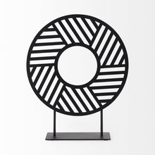Black Metal Round Geometric Sculpture